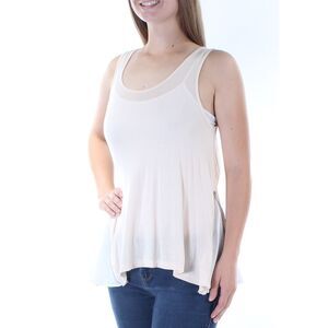 HEARTS AND HIPS Womens Beige Sleeveless Scoop Neck Handkerchief Top Size: S